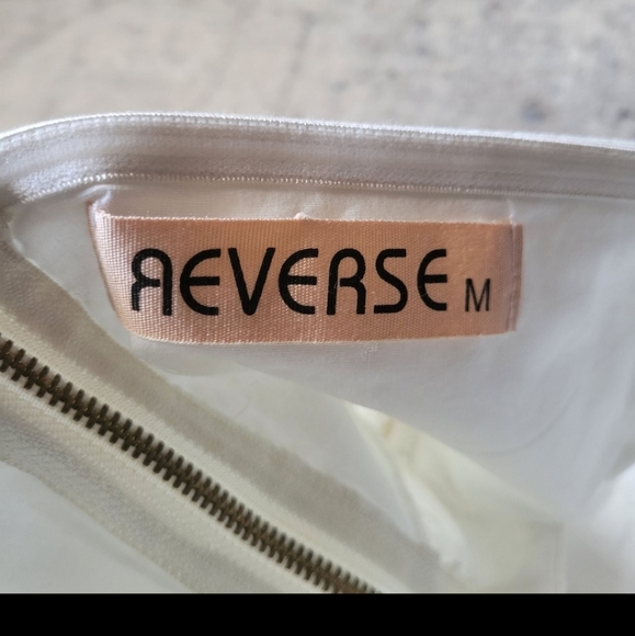 Reverse strapless Lace White Dress Sz Medium - Picture 6 of 9